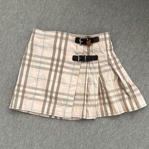 Burberry Beige and Brown Plaid Mini Skirt